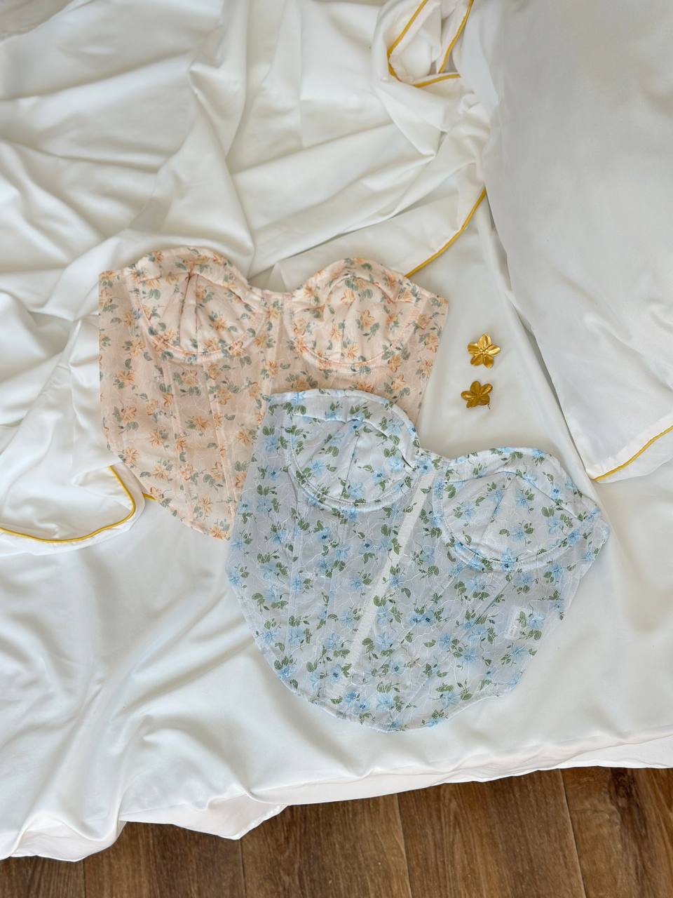 Blue Hour Kiss — Blue Corset Lingerie Set in Blue — product view 4