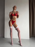Cherry Affair — Red Lingerie Set in Red — front view