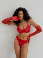 Electric Red Shadow — Red Lingerie Set in Red — product view 2