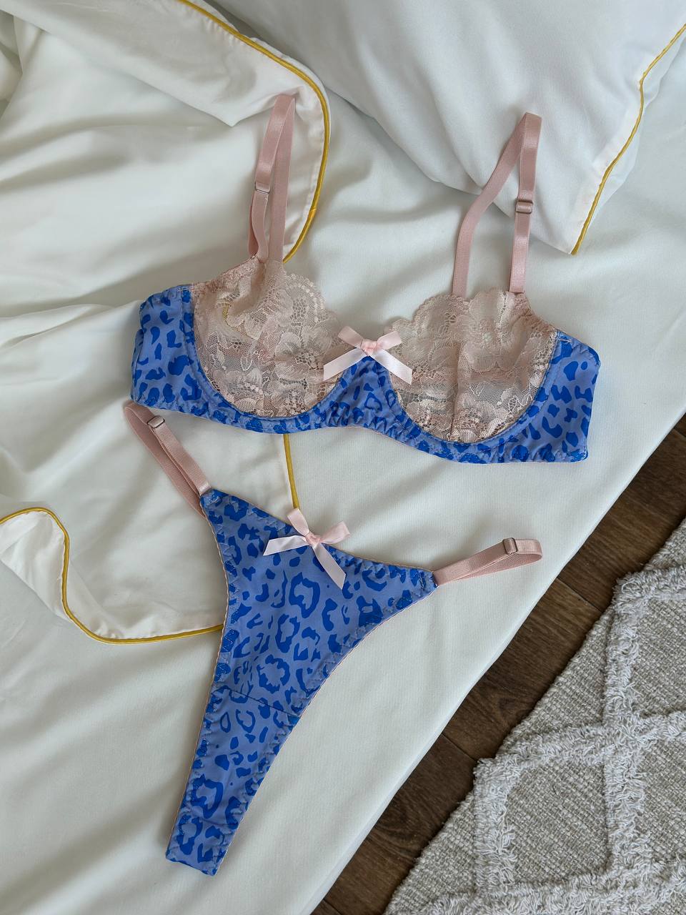 Azure Voltage — Blue Lace Lingerie Set in Blue — product view 2