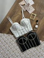 Velvet Glimmer — Black Corset Lingerie Set in Black — product view 4