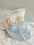Blue Hour Kiss — Blue Corset Lingerie Set in Blue — product view 2