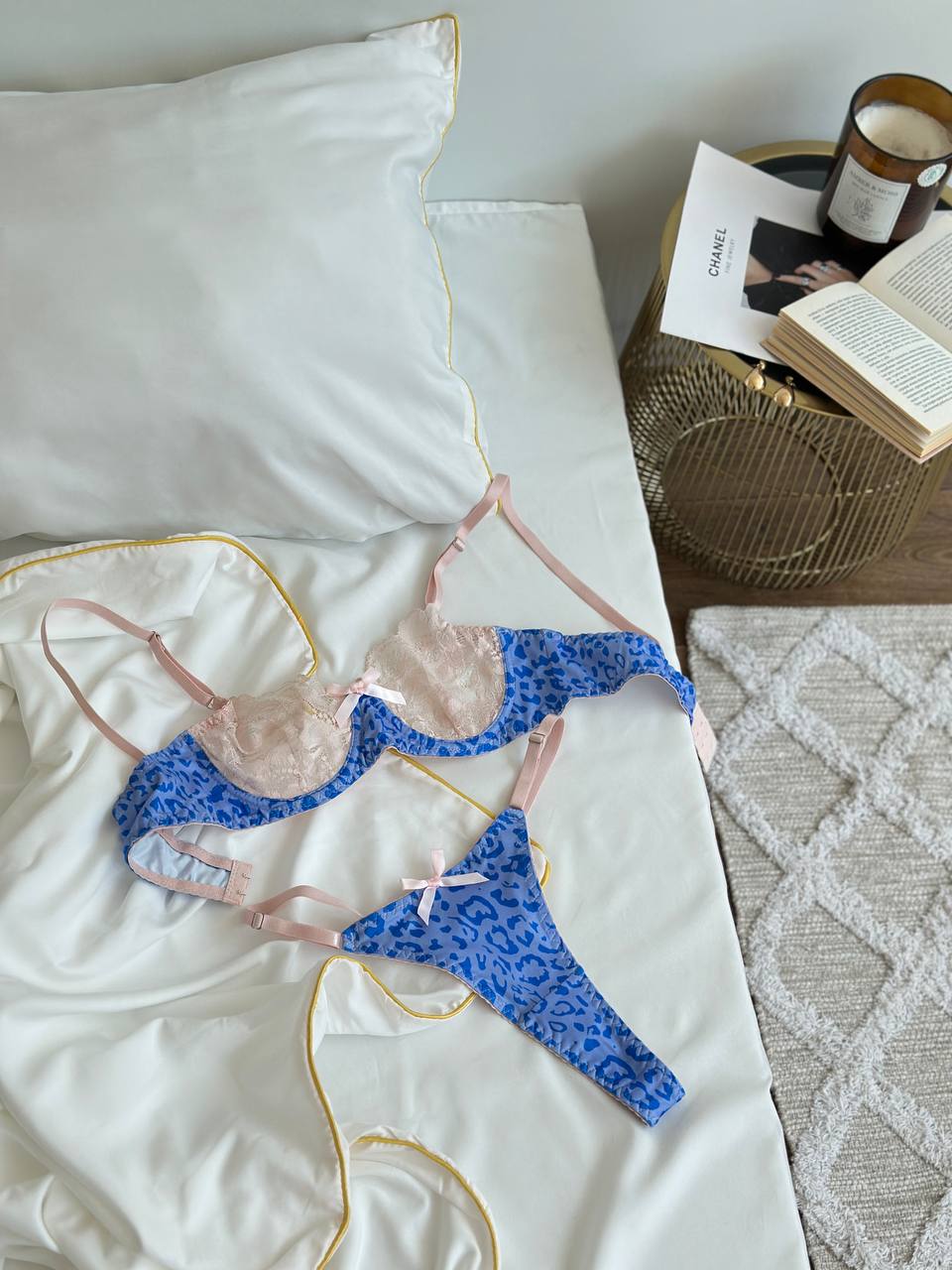Azure Voltage — Blue Lace Lingerie Set in Blue — product view 4