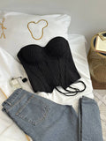 Noir Pulse — Black Corset Lingerie Set in Black — front view