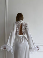 White Heat Kiss — White Lace Peignoir Set in White — product view 3