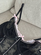 Pink Noise Voltage — Pink Lace Lingerie Set in Pink — product view 3