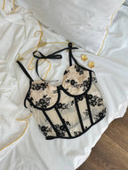 Bare Muse — Beige Corset Lingerie Set in Beige — front view