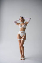 First Light Muse — White Lace Lingerie Set in White — product view 3