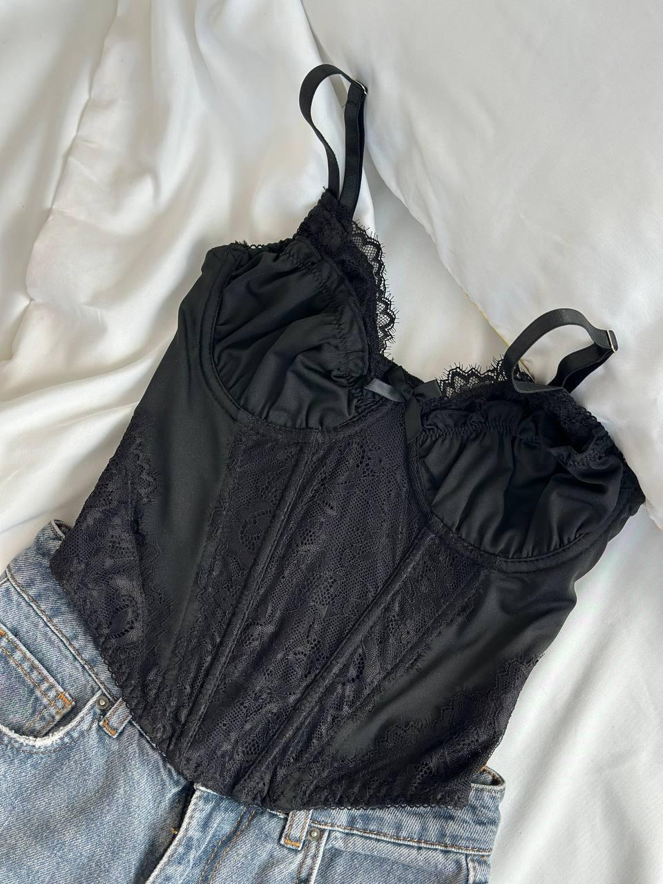 Black Lace Corset Top — view 5