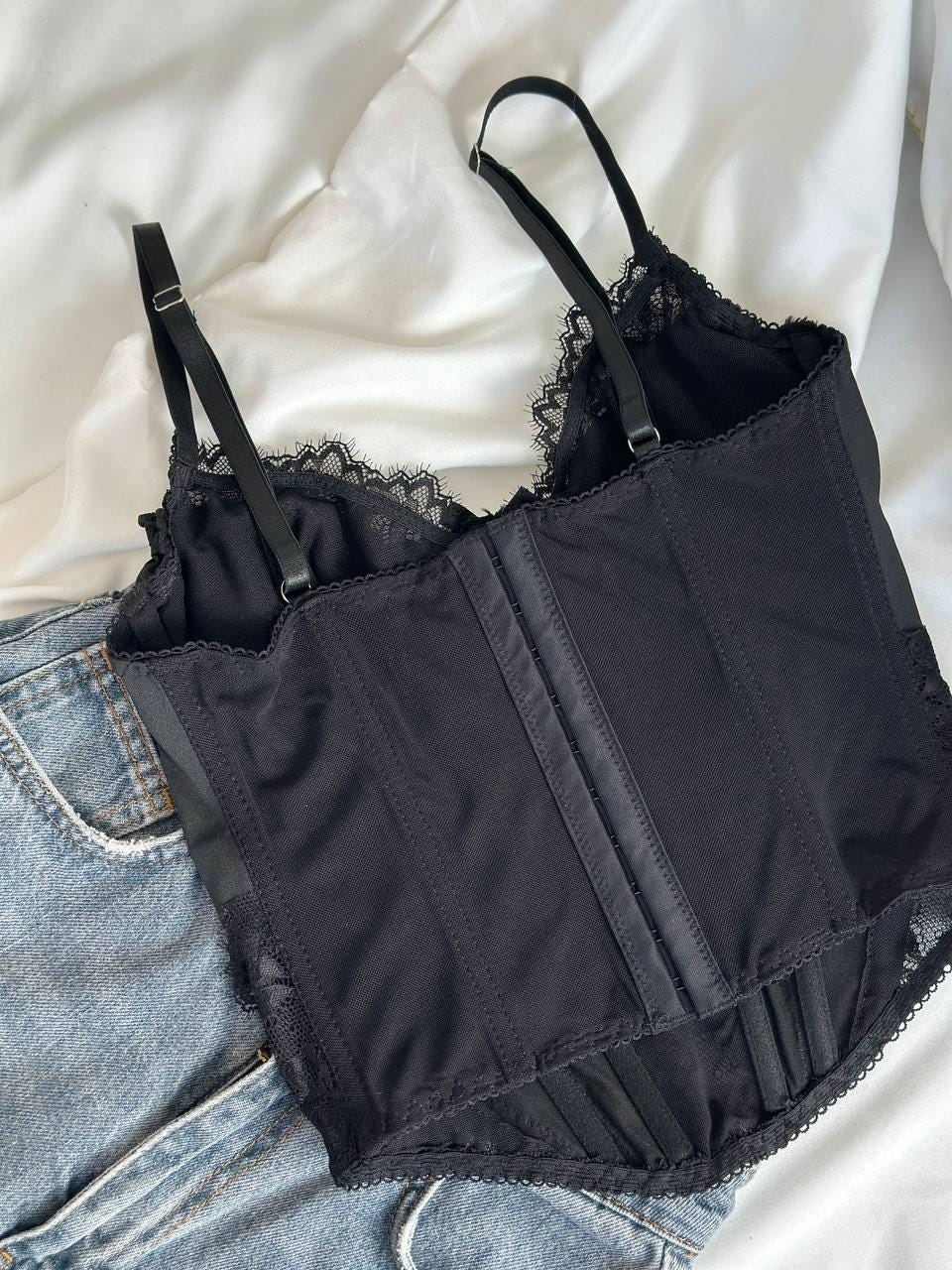 Black Lace Corset Top — view 6