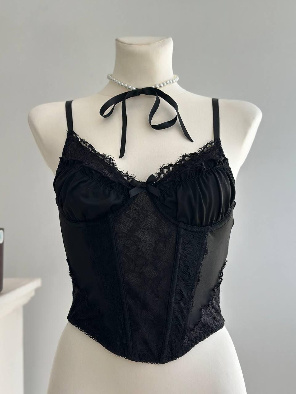Black Lace Corset Top — view 10