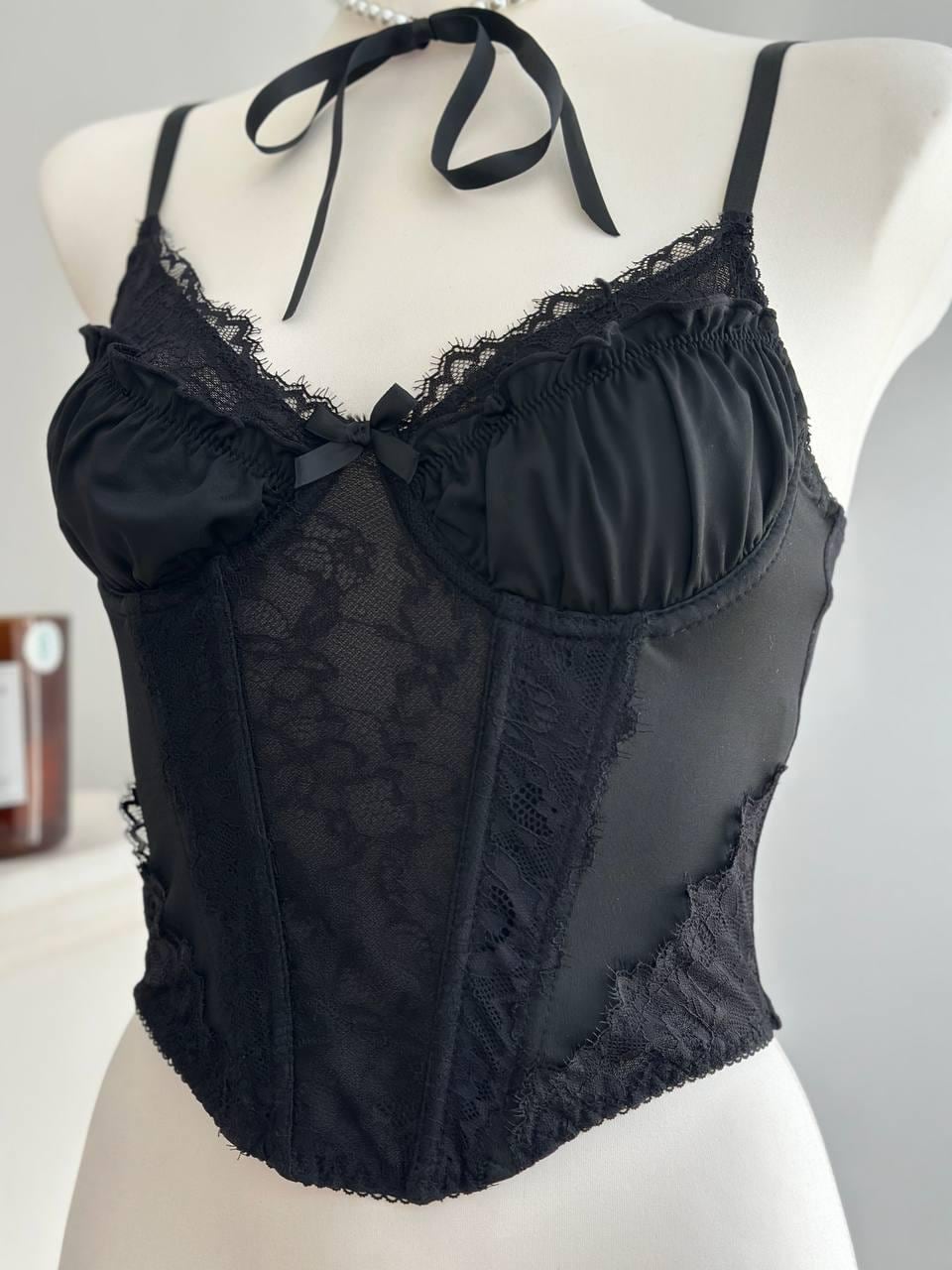 Black Lace Corset Top — view 11