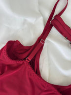 Burgundy Lace Bodysuit Lingerie — view 6