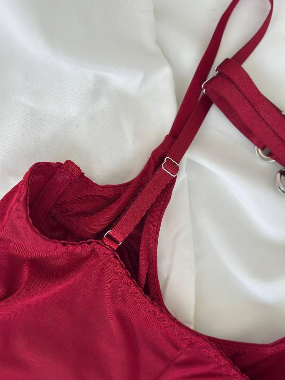 Burgundy Lace Bodysuit Lingerie — view 6