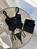 Black Lace Lingerie Set — view 1