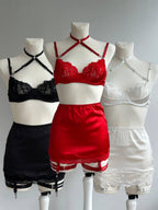 Black Lace Lingerie Set with Skirt — view 4