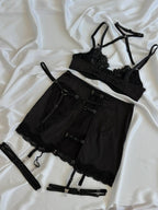 Black Lace Lingerie Set with Skirt — view 13