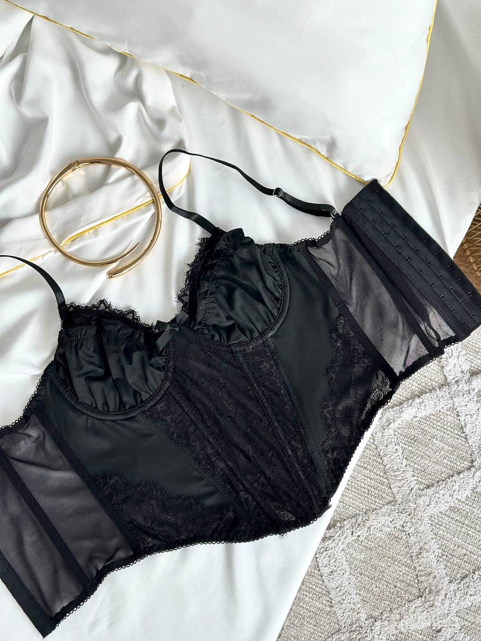 Black Lace Corset Top — view 2