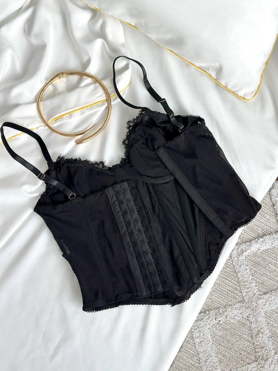Black Lace Corset Top — view 7