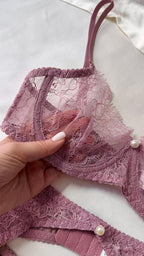 Lavender Lace Lingerie Set — view 5