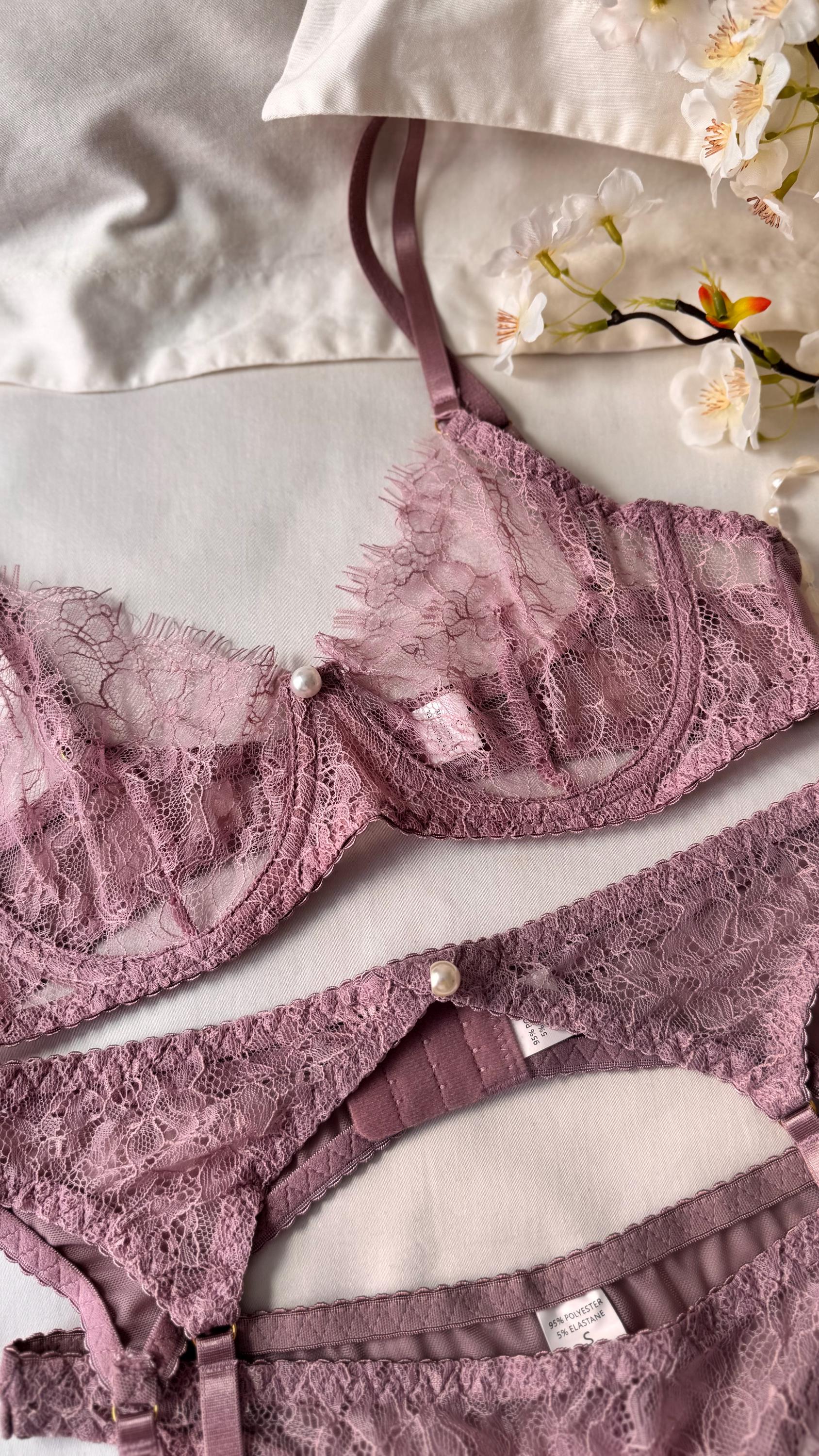 Lavender Lace Lingerie Set — view 3
