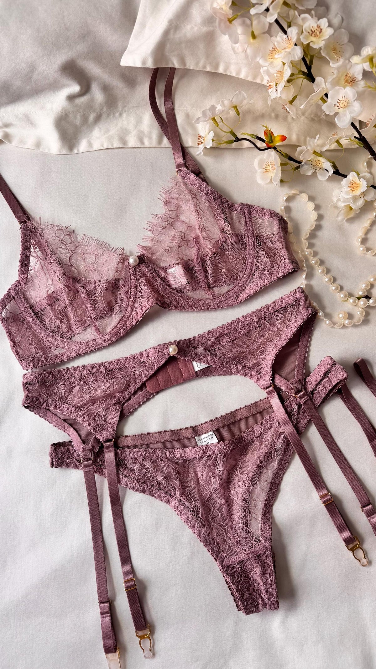 Lavender Lace Lingerie Set — view 2