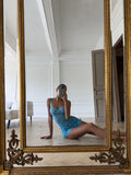 Blue Heart Print Peignoir Set — view 1