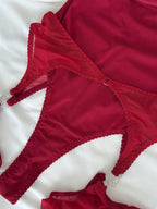 Burgundy Lace Bodysuit Lingerie — view 3