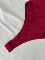 Burgundy Lace Bodysuit Lingerie — view 9