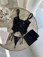 Black Lace Lingerie Set — view 2