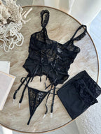 Black Lace Lingerie Set — view 4