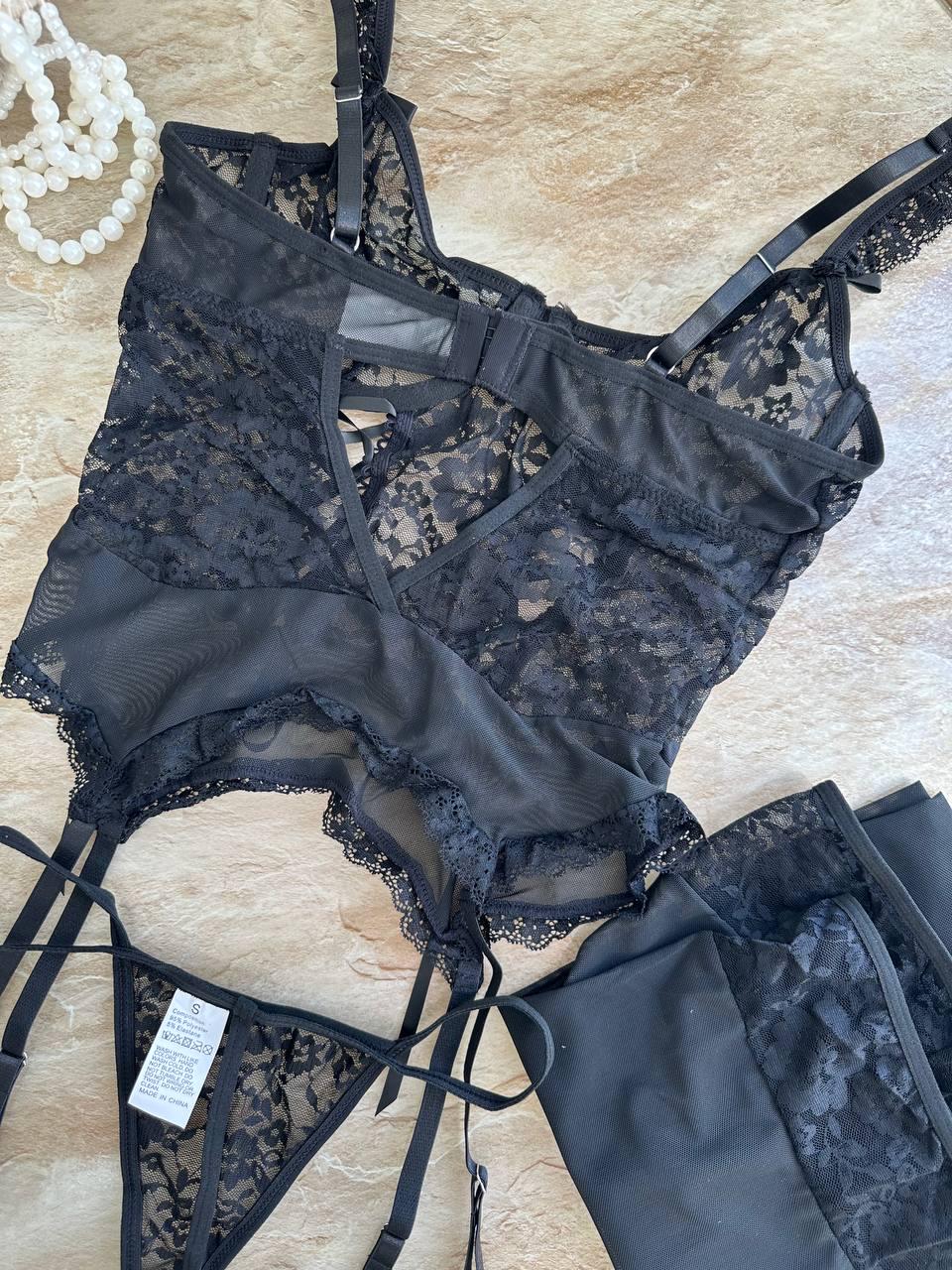 Black Lace Lingerie Set — view 3
