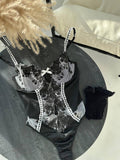 Black Lace Bodysuit Lingerie — view 1