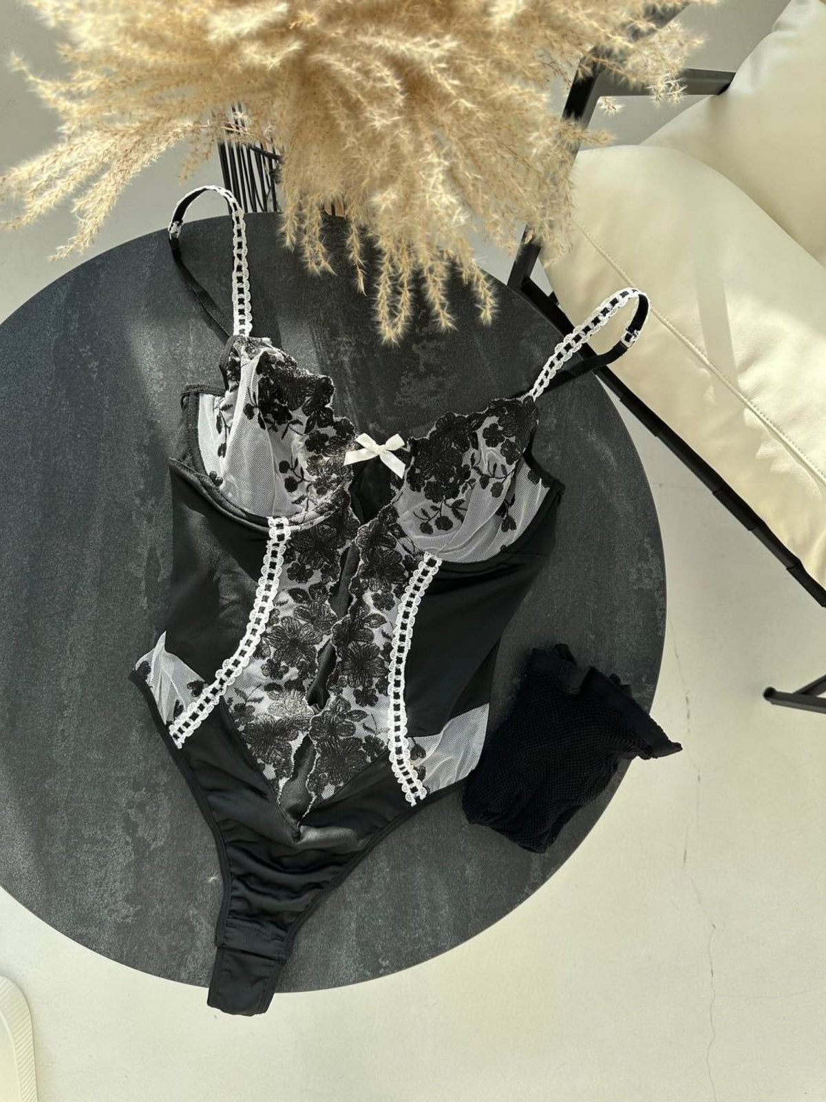 Black Lace Bodysuit Lingerie — view 9