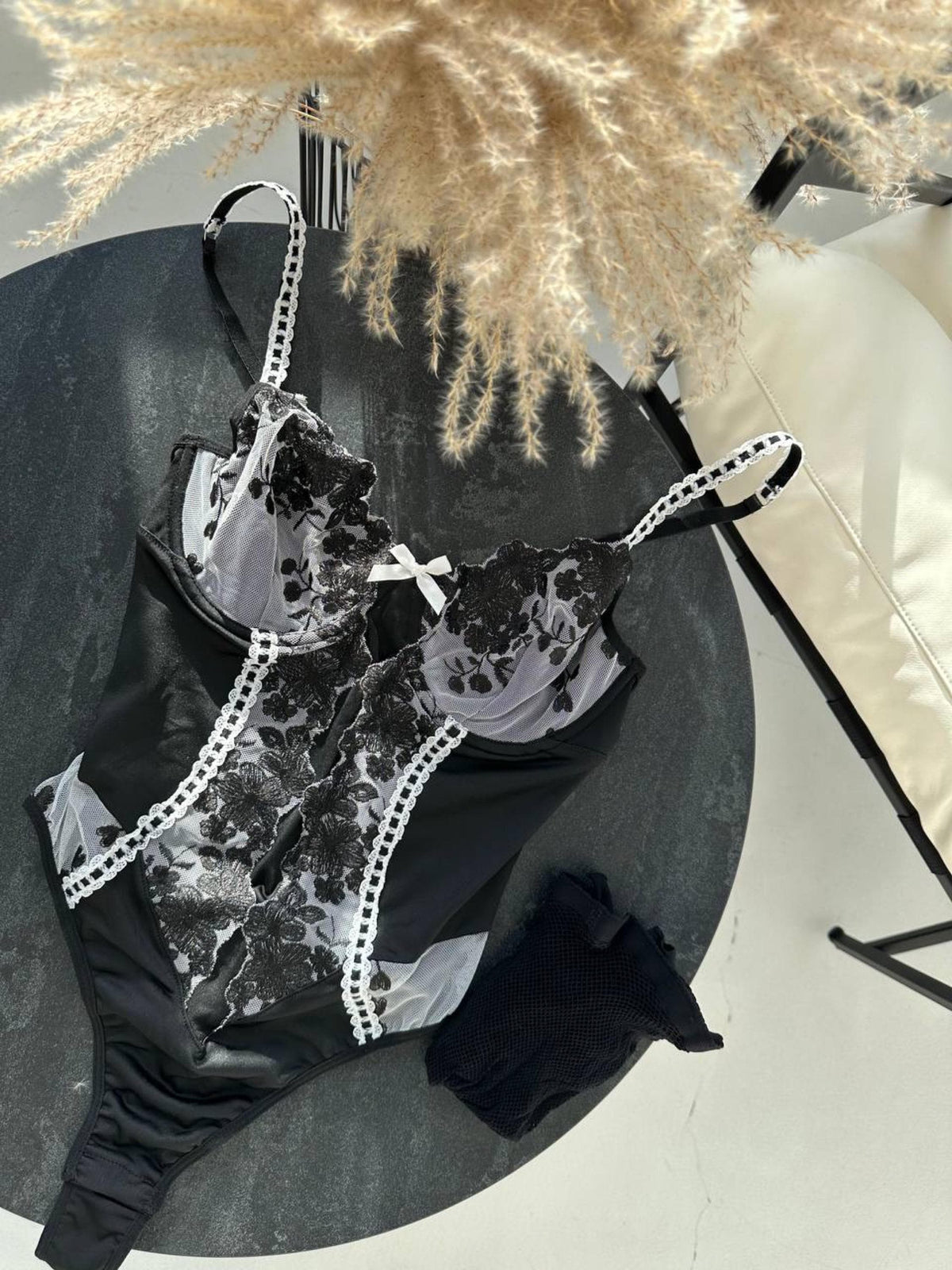Black Lace Bodysuit Lingerie — view 8
