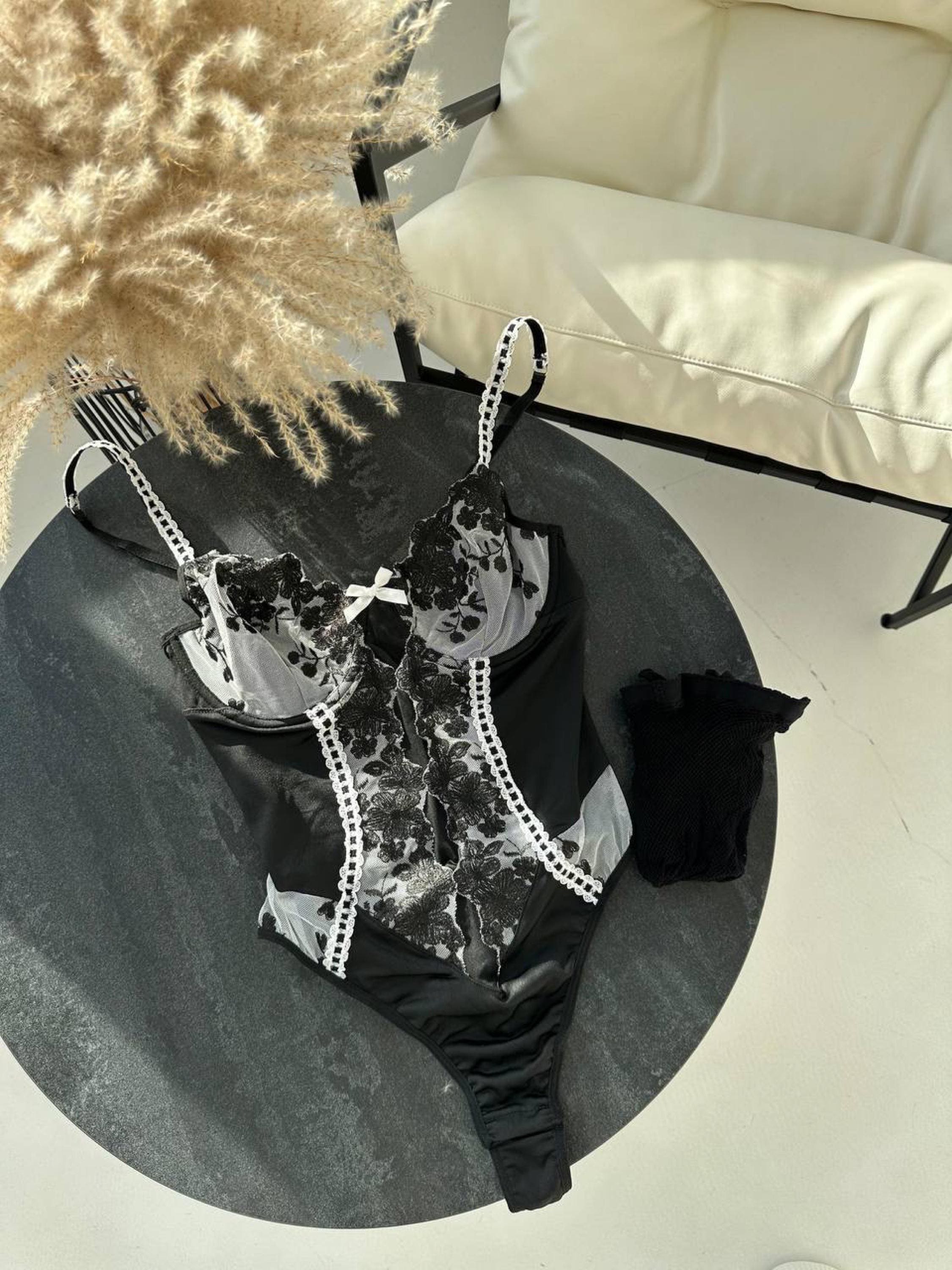 Black Lace Bodysuit Lingerie — view 10